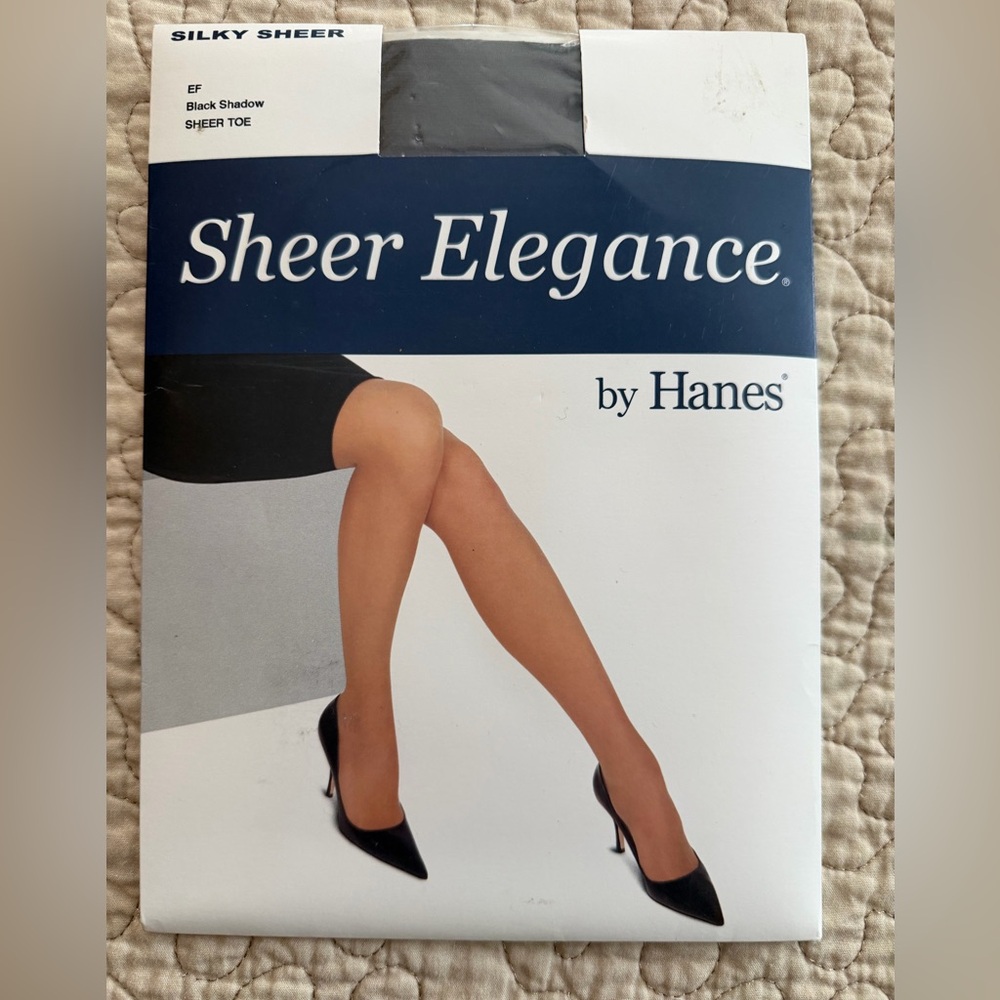 Hanes Sheer Elegance Silky Sheer Black Tights